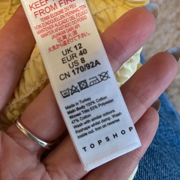 Topshop Shirred Frill Sleeve Top - Picture 6 of 6